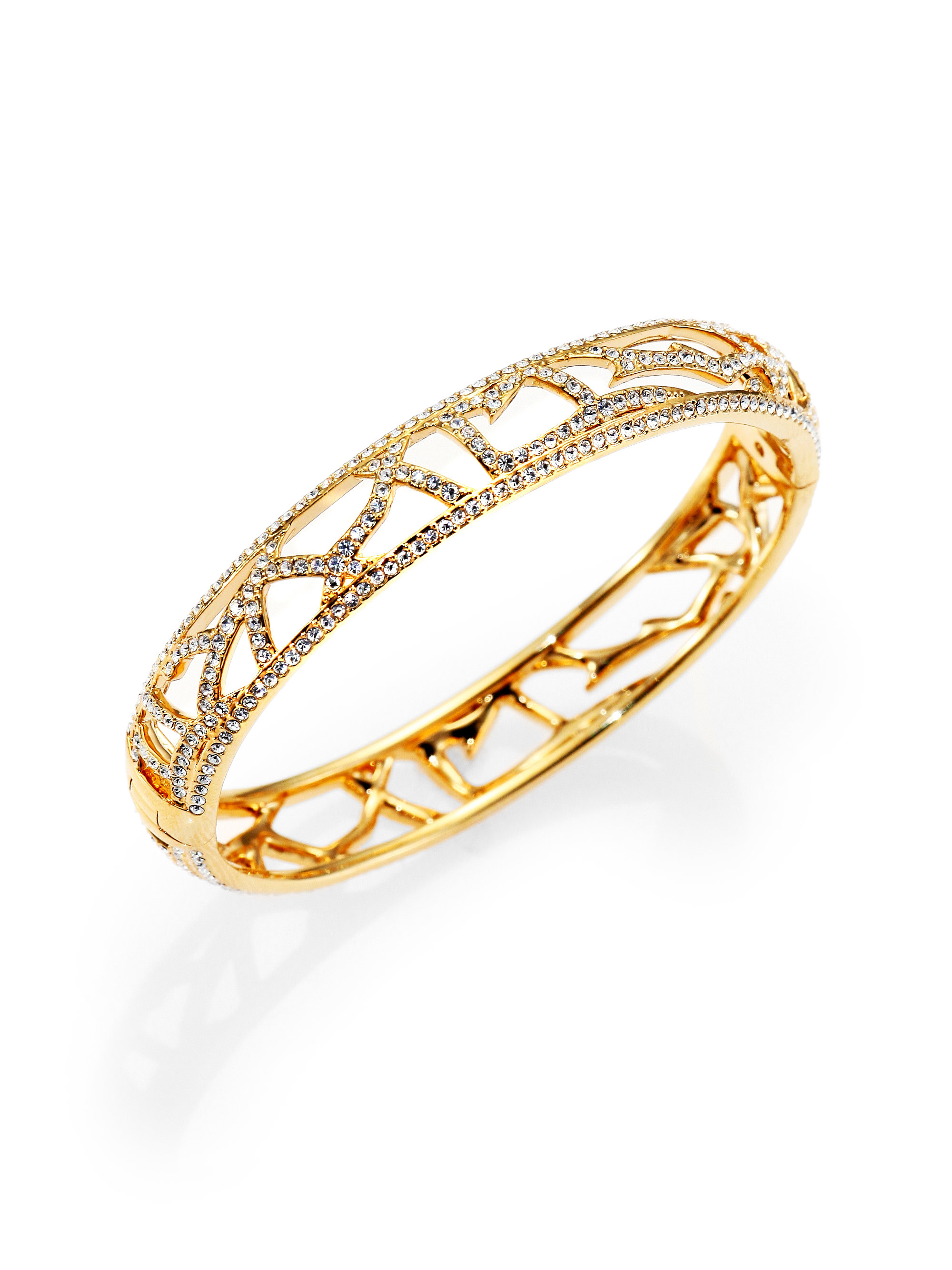 Adriana orsini PavÉ Crystal Branch Bangle Bracelet/Goldtone in Metallic ...