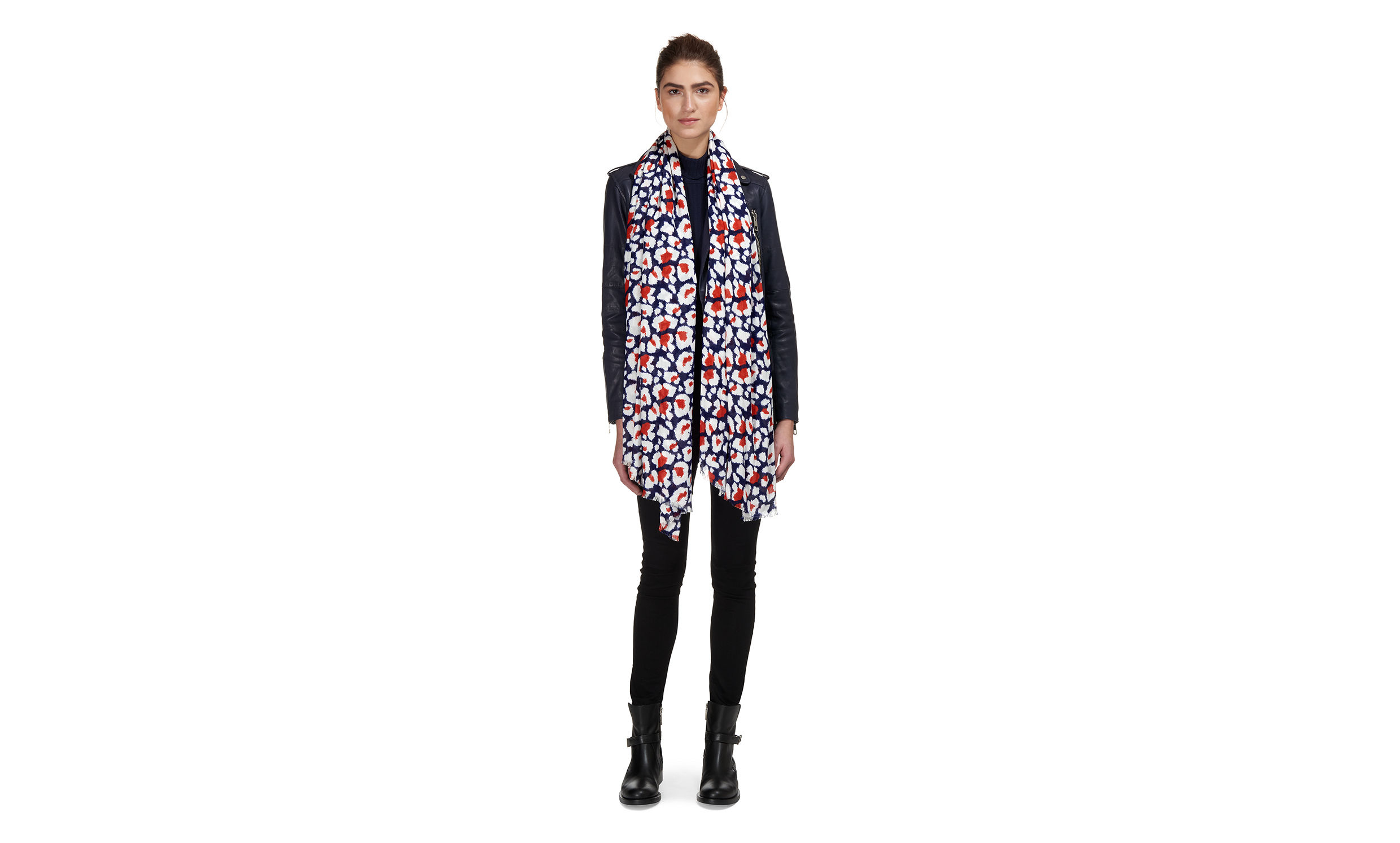Lyst - Whistles Floral Leopard Print Scarf
