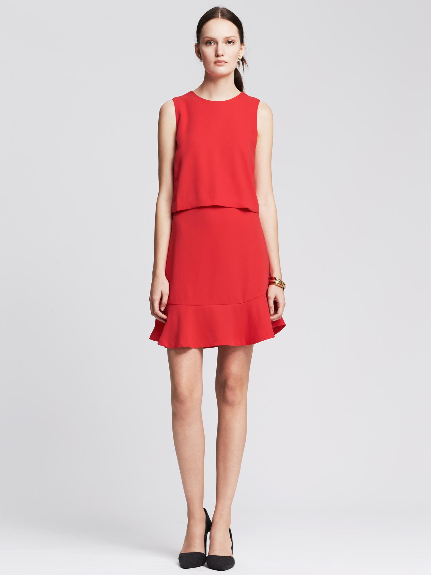 Banana Republic Crepe Cutout Dress in Red (Red glow) | Lyst