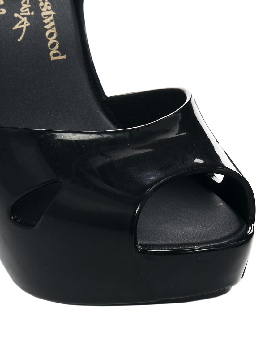 Melissa + Vivienne Westwood Anglomania Vivienne Westwood Slave Heeled  Sandals in Black | Lyst