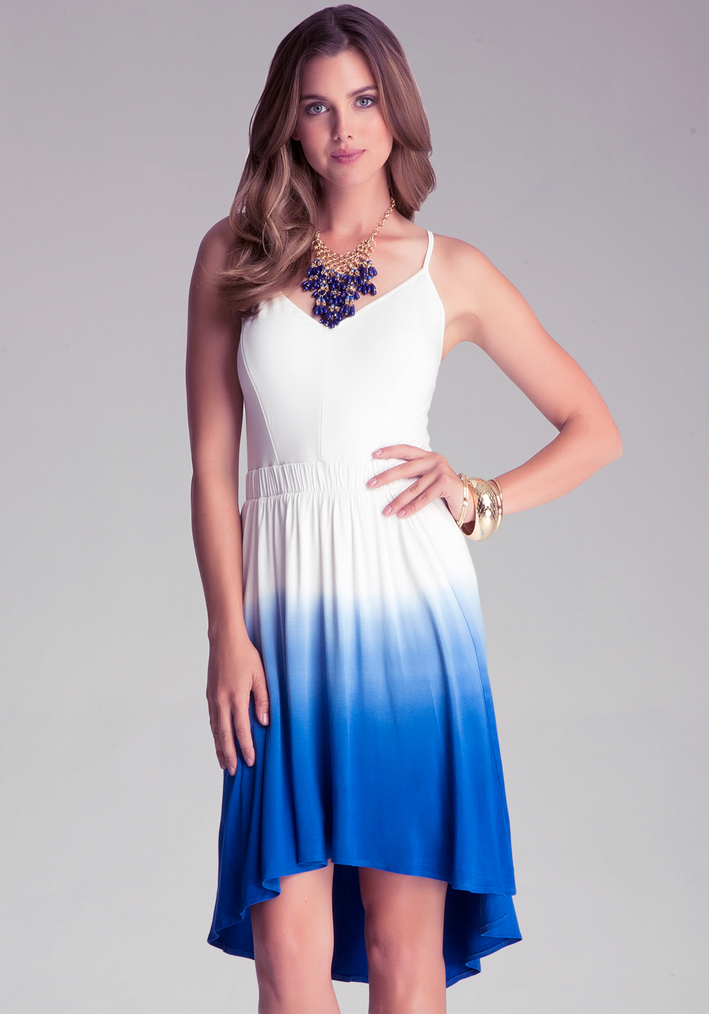 Bebe Ombre Open Back Hilo Dress In White Lyst Bebe Ombre Open Back Hilo Dress In White Lyst