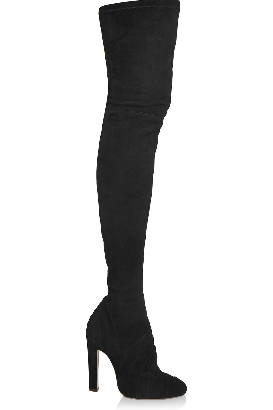 black stretch over the knee boots