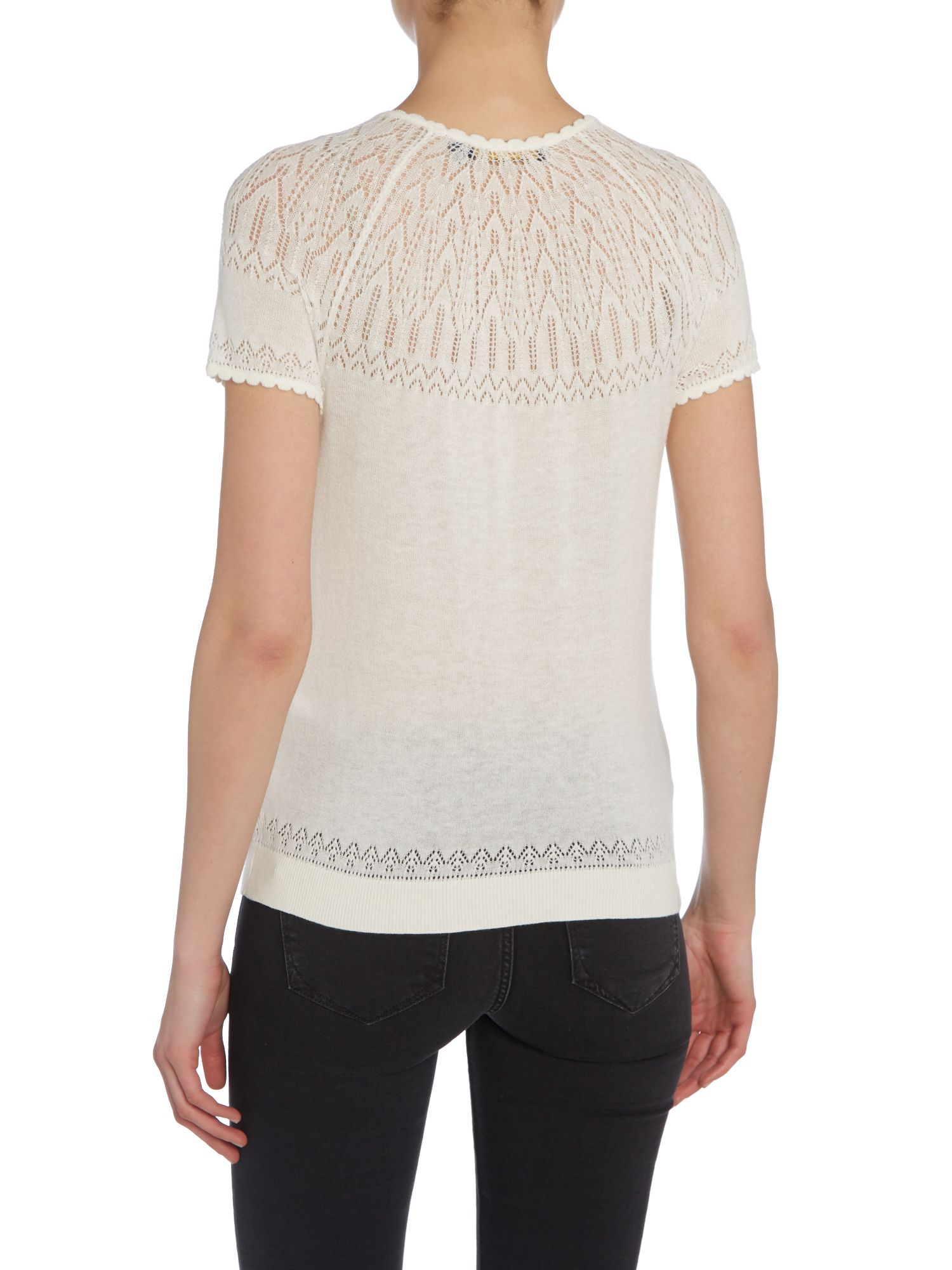 Polo ralph lauren Short Sleeve Knitted Sweater in Beige (Cream) | Lyst
