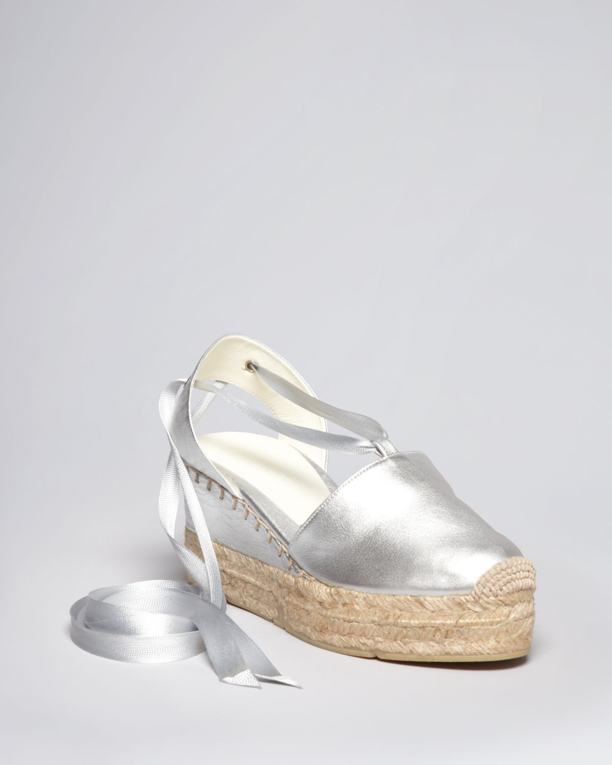 silver wedge espadrilles