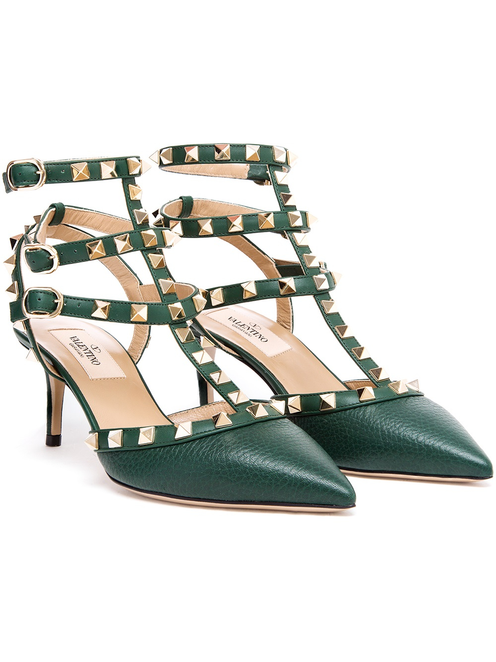 green valentino rockstud shoes