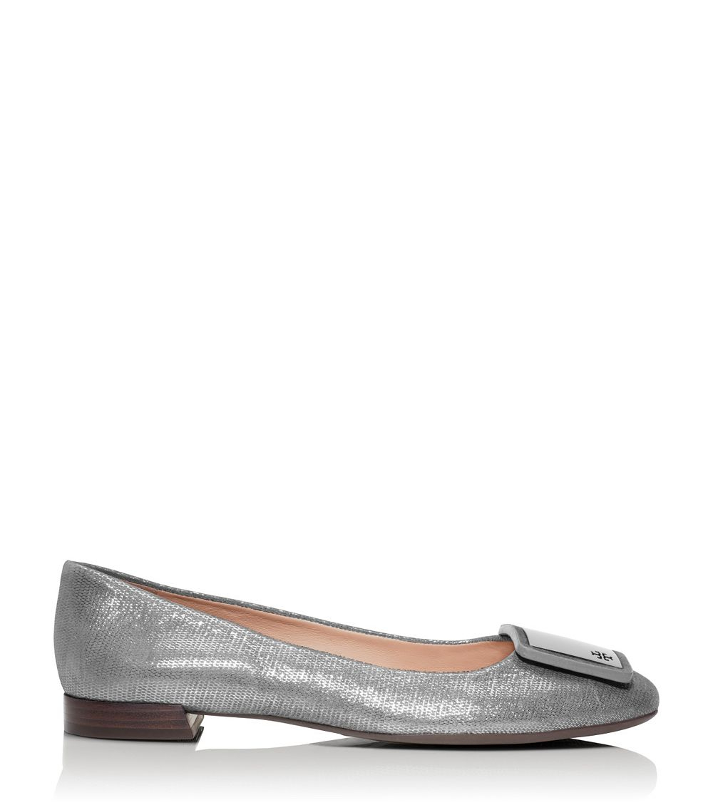 tory burch grey flats