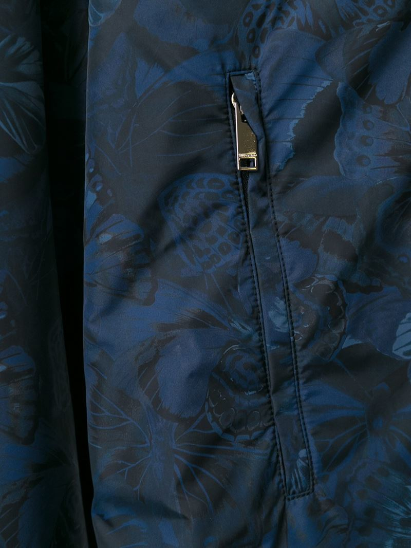 Valentino Cotton Butterfly Print Jacket in Blue for Men | Lyst