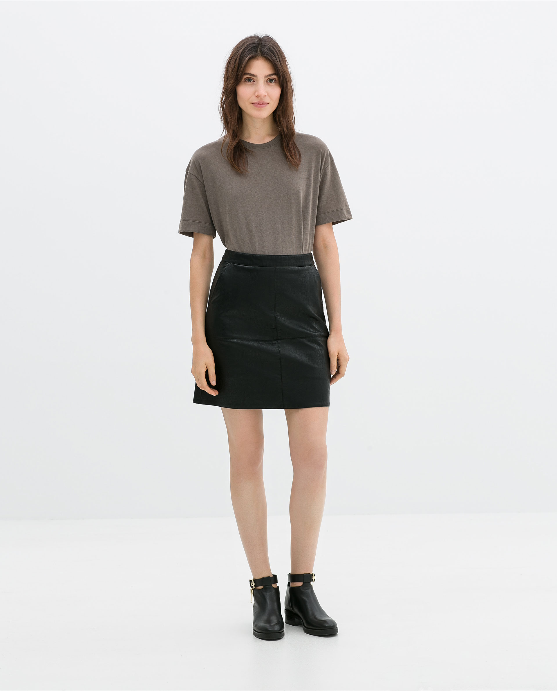 Faux Leather Skirt Black | Jill Dress