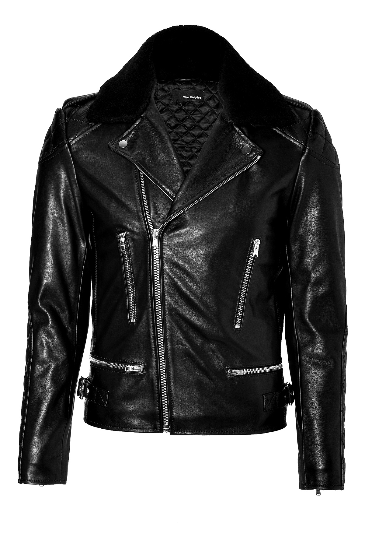 Lyst - The Kooples Leather Biker Jacket With Quilted Lining in Black ...