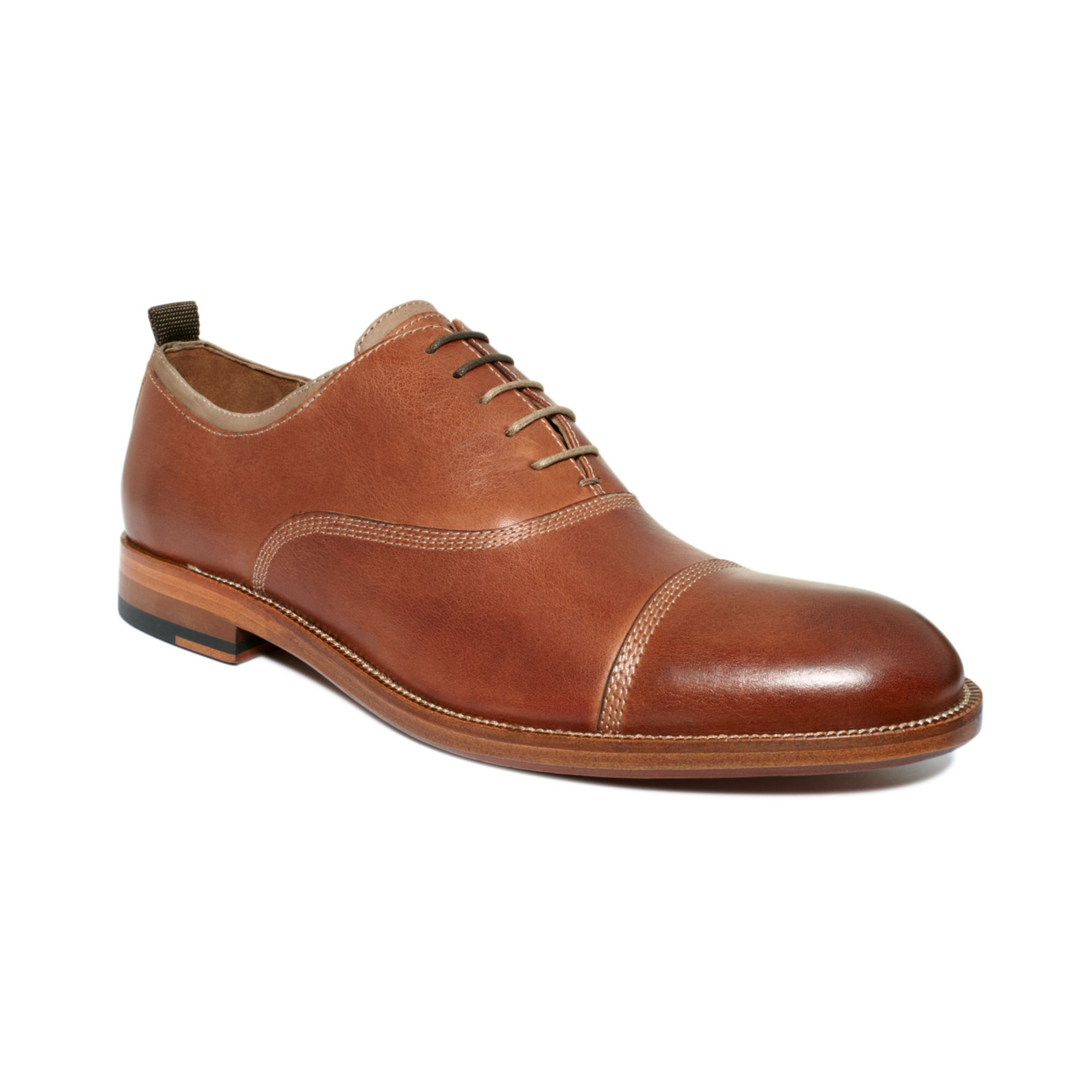 Johnston & Murphy Clayton Cap Toe Lace Shoes in Brown for Men (mahogany ...