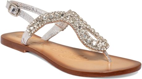 Naughty Monkey Pony Pass Flat Thong Sandals in Silver | Lyst