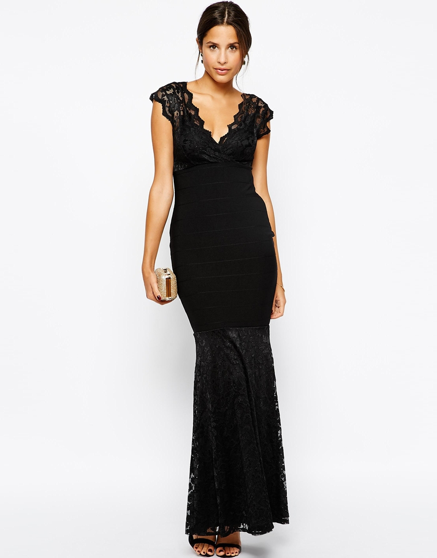 black bandage maxi dress