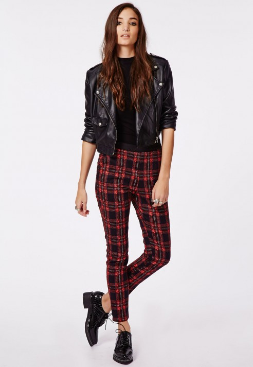 tartan cigarette pants