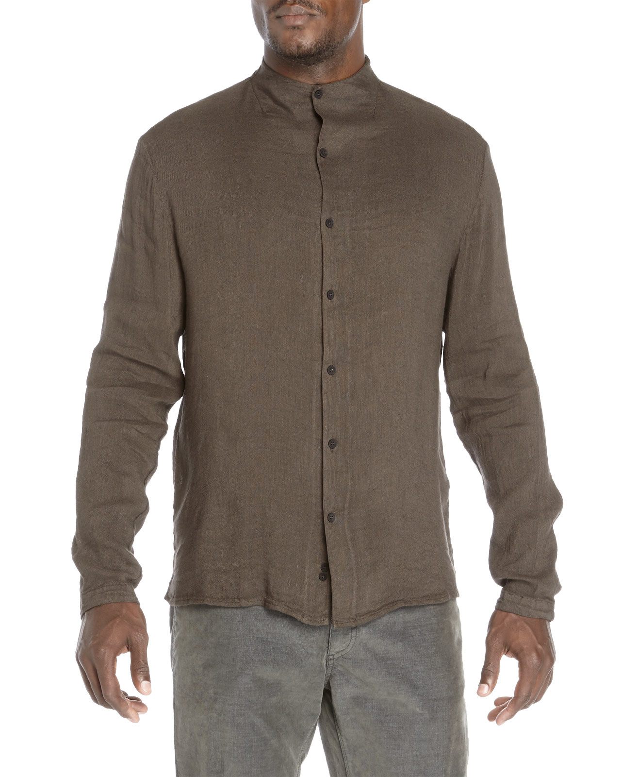 Lyst - Transit Uomo Mock Neck Shirt in Brown for Men