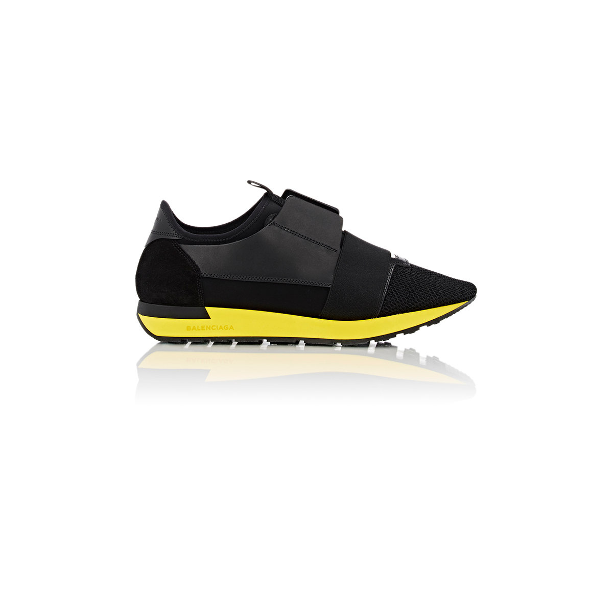 Balenciaga Race Runner Leather and Mesh Sneakers in Black for Men | Lyst