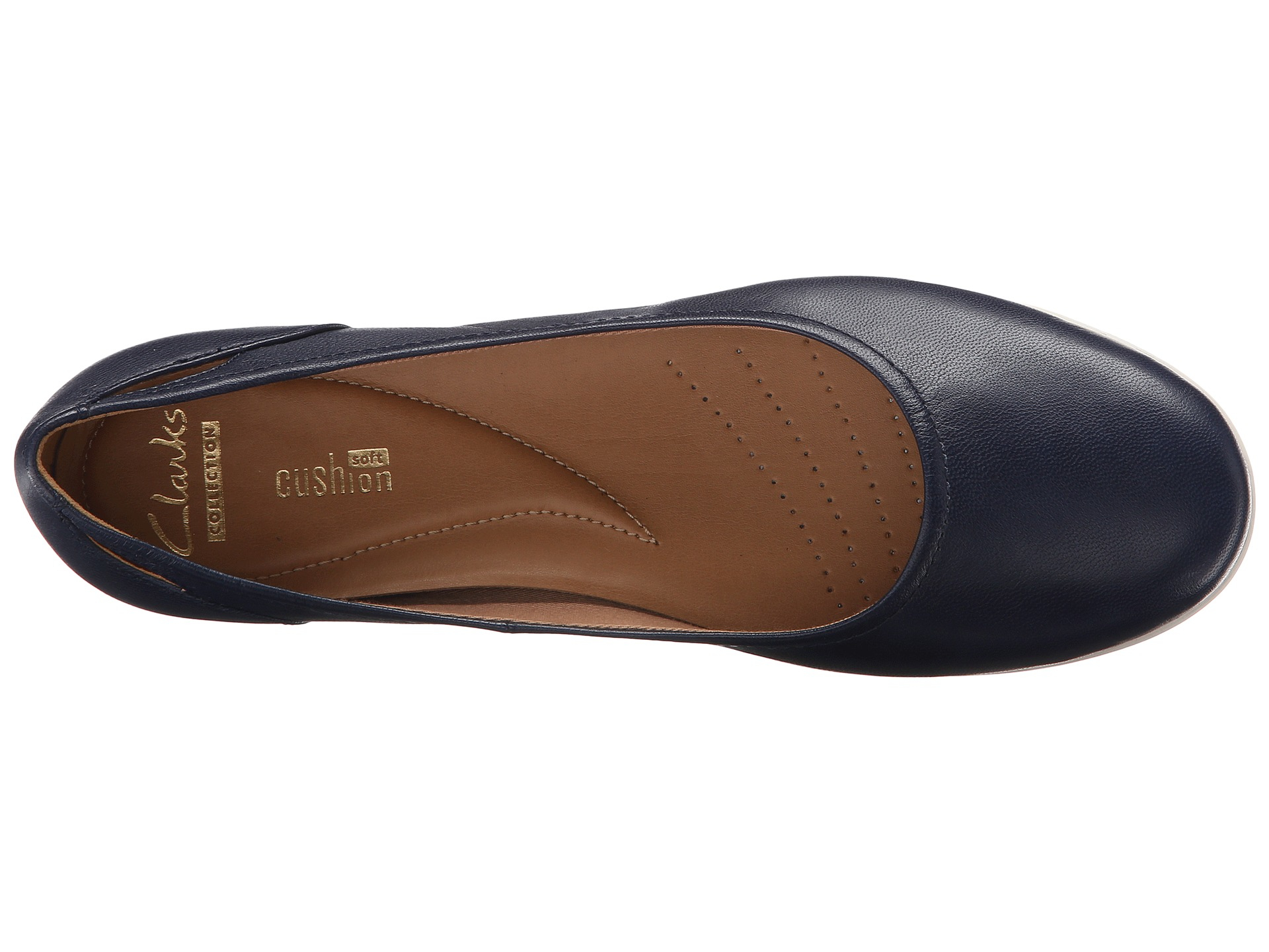 clarks navy flat shoes