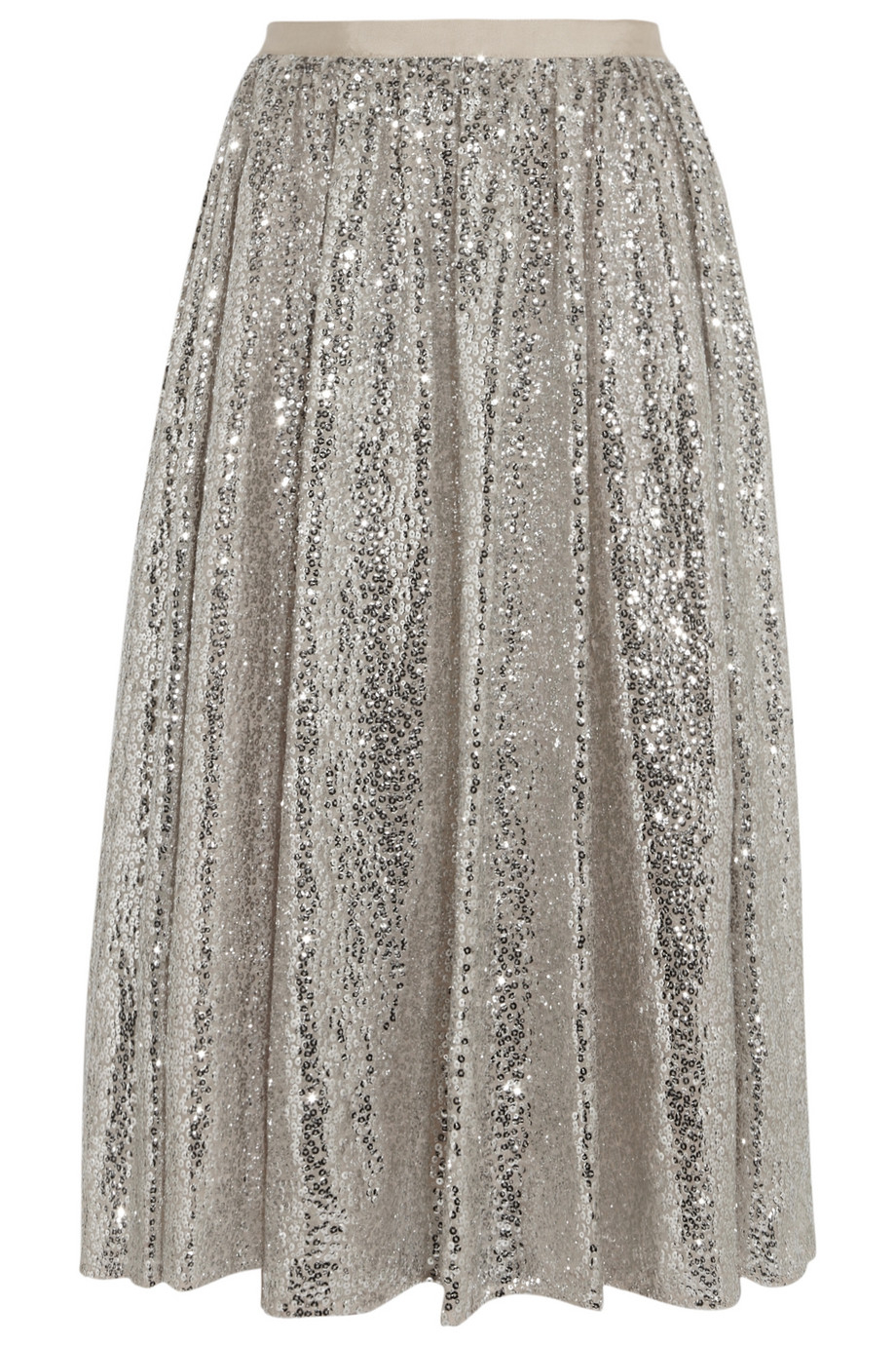 Alice + Olivia Justina Sequined Tulle Skirt in Silver (Metallic) - Lyst