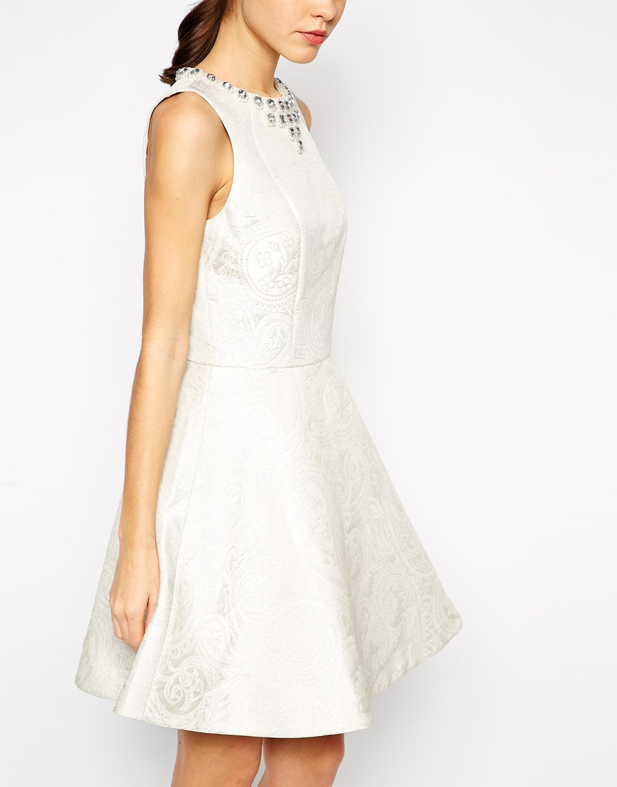 ted baker white and gold dress