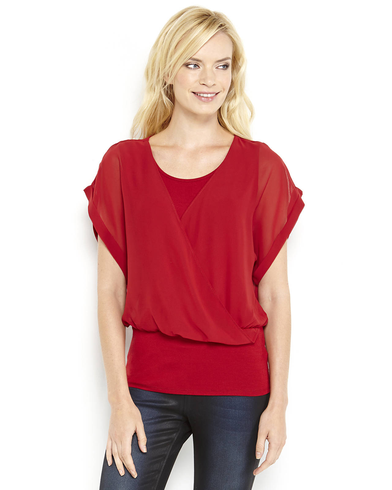 Joseph a Sheer Wrap Blouse in Red Lyst