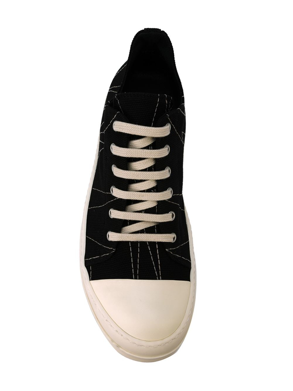 Lyst - Drkshdw By Rick Owens Stitch-Detail Mid-Top Sneakers in Black ...