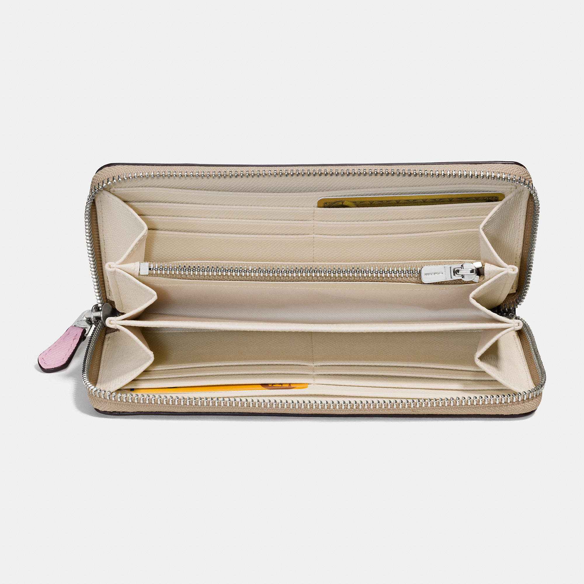 coach accordion zip wallet in colorblock signature canvas