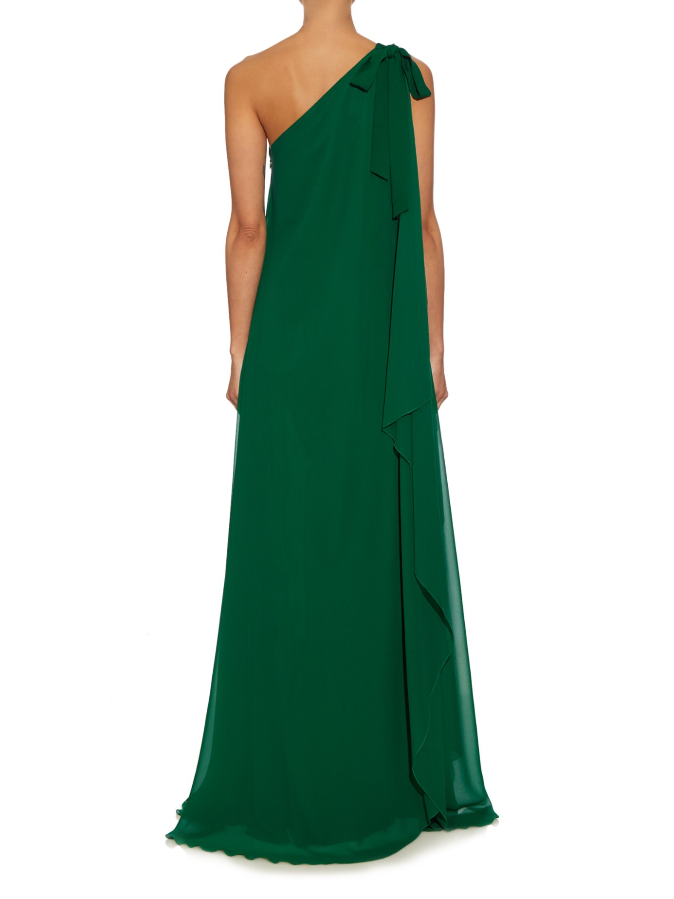 one shoulder silk