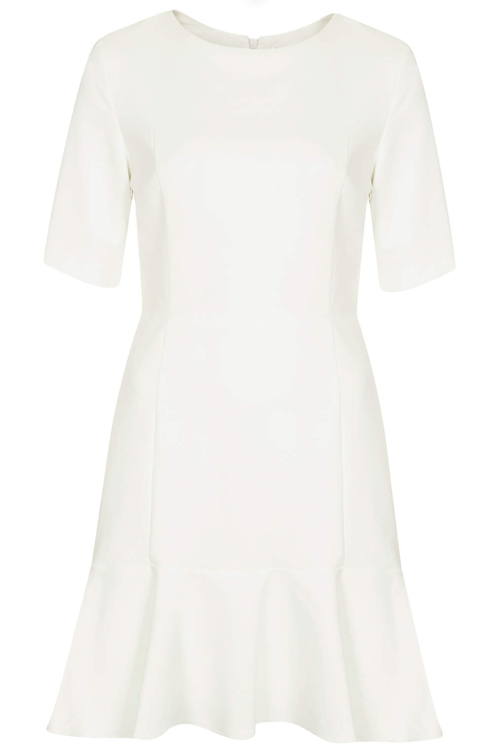 white frill hem dress