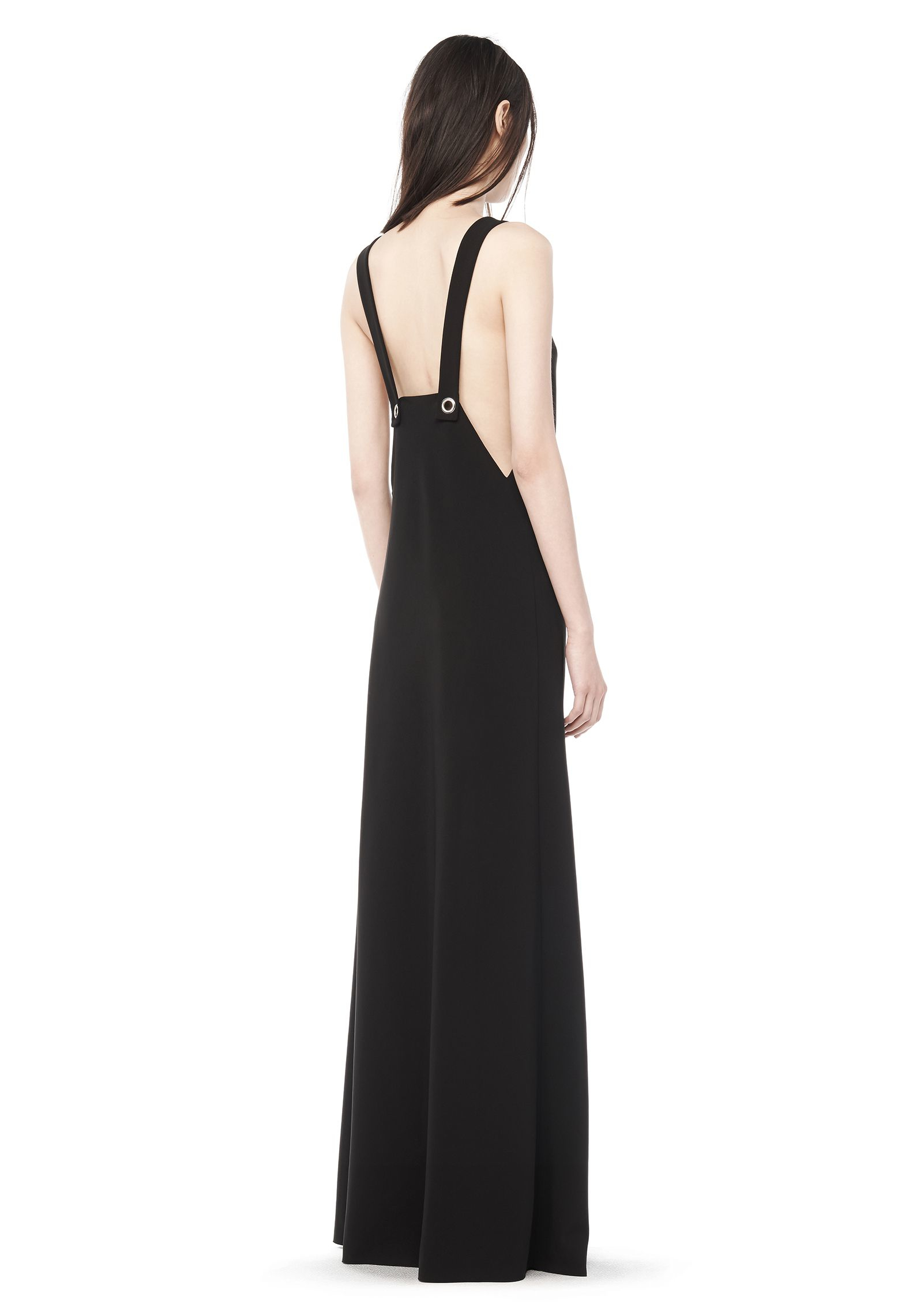 black long pinafore dress