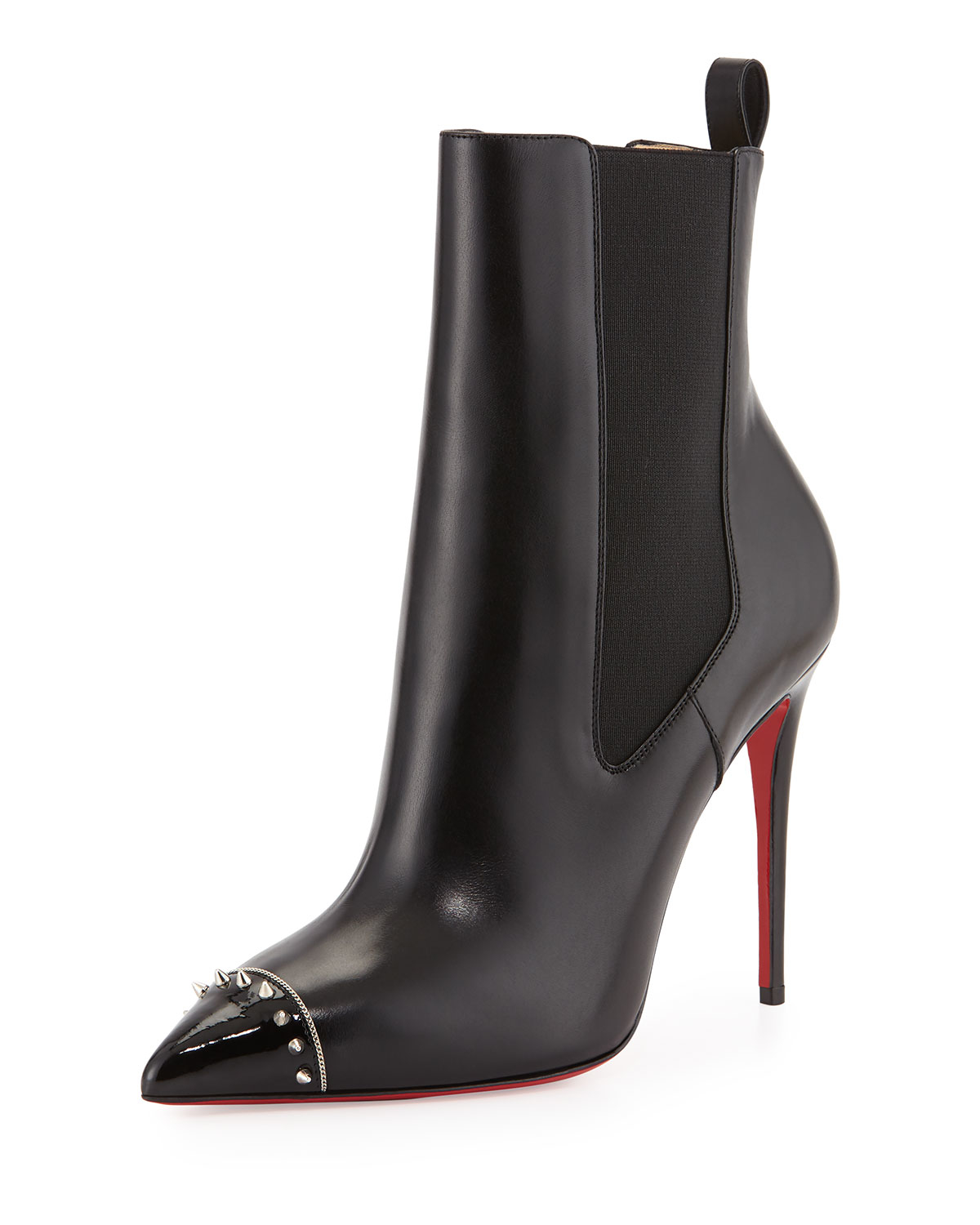 Christian Louboutin Banjo Spiked Leather Boots in Black - Lyst