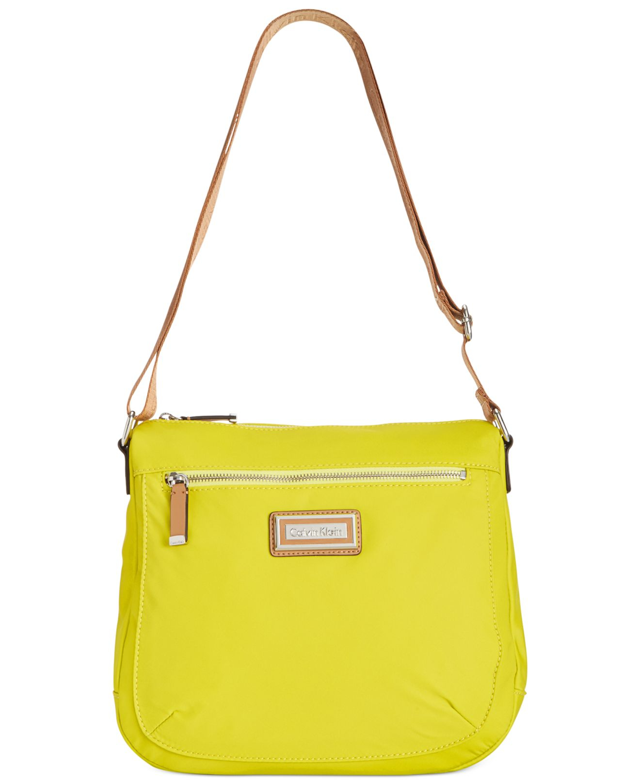 Calvin Klein Nylon Messenger Bag in Yellow (Citron) Lyst