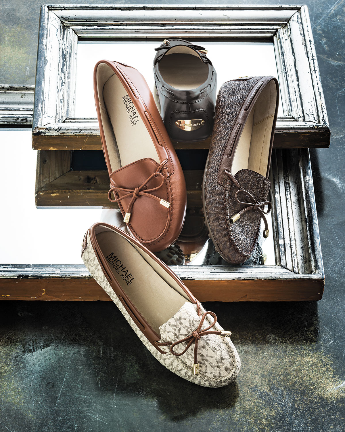 michael kors leather moccasins