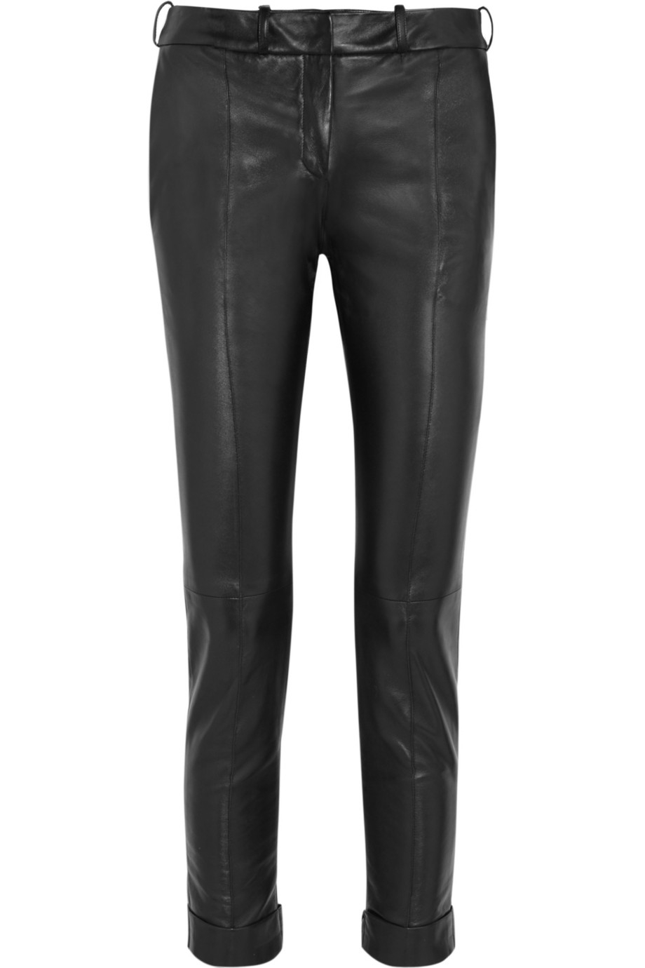 Balmain Highrise Straightleg Leather Pants in Black - Lyst