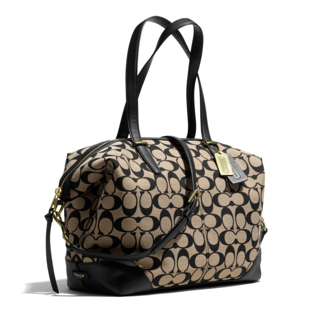 coach bleecker printed signature preston satchel