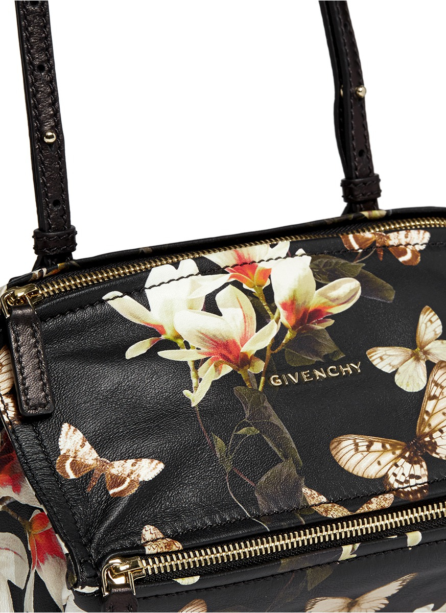 Lyst Givenchy Pandora Mini Magnolia And Erfly Print Leather Lyst Givenchy Pandora Mini Magnolia And Erfly Print Leather Bag In Black