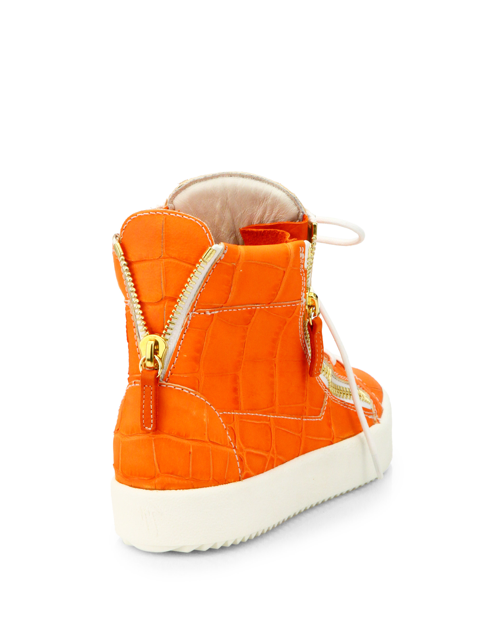 giuseppe zanotti orange sneakers