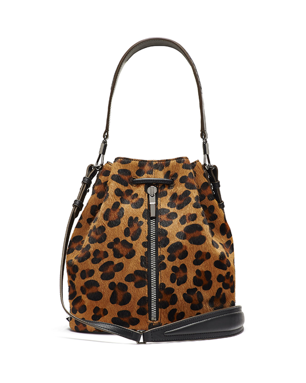 leopard print bucket bag