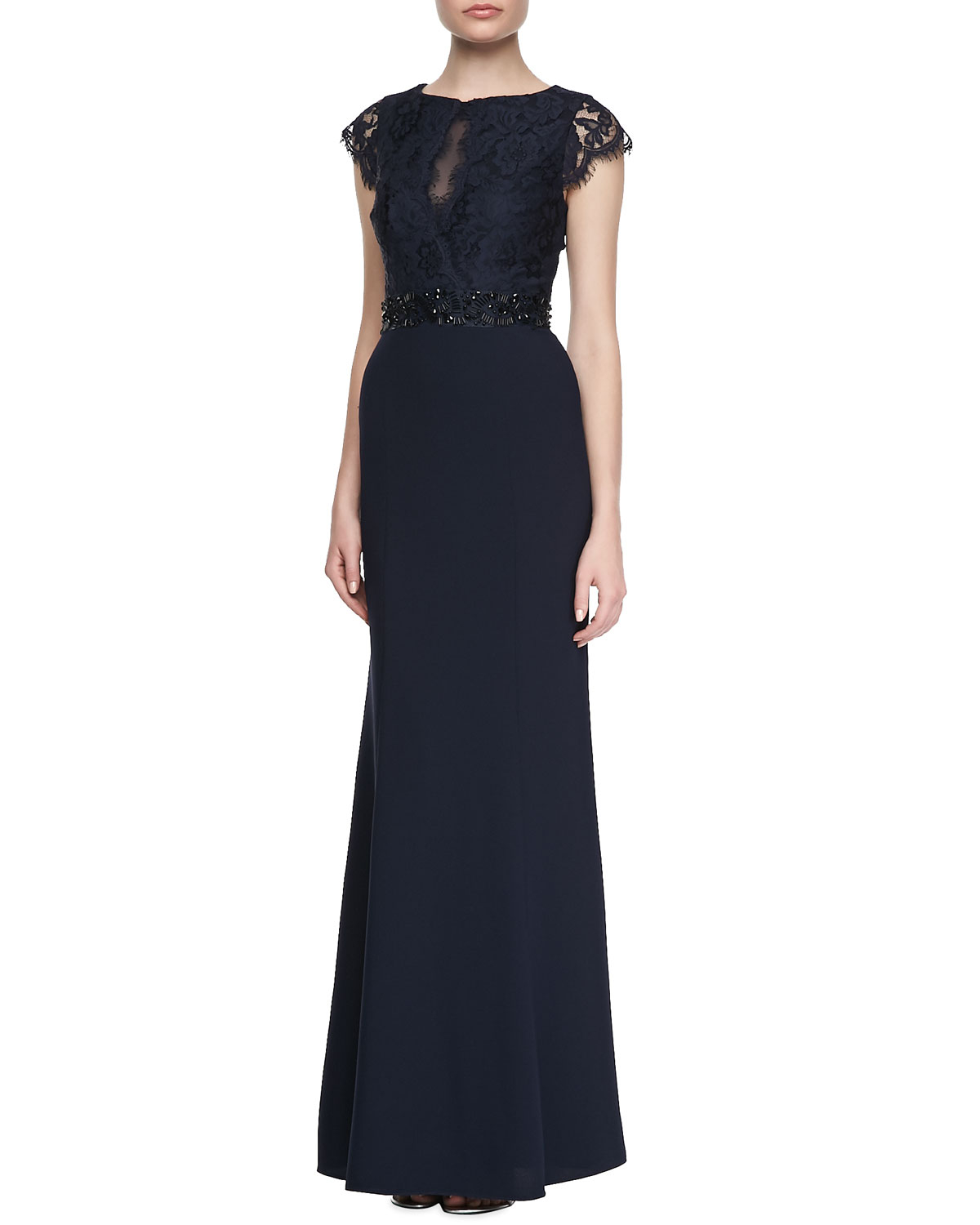 monique lhuillier blue gown