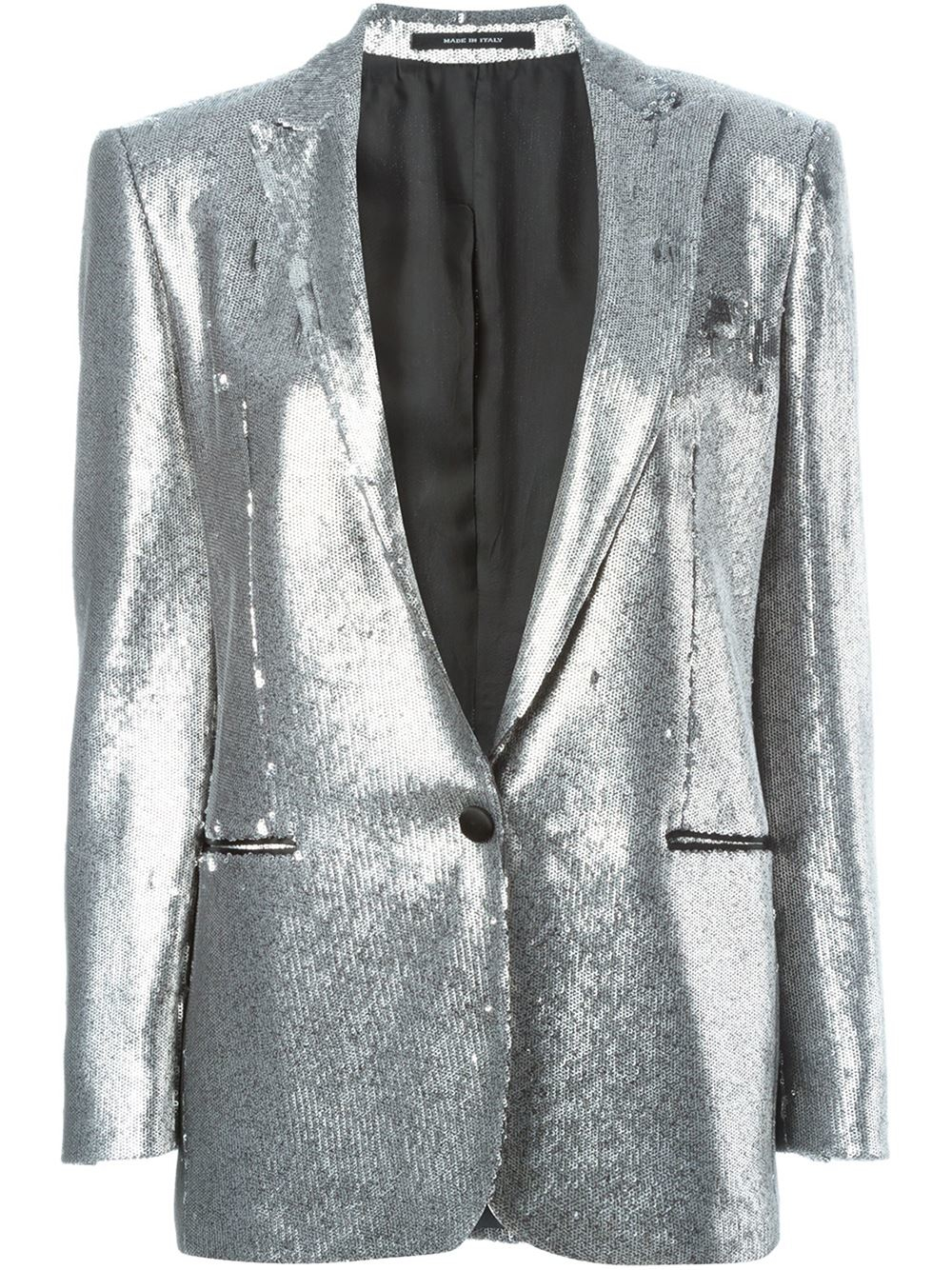 Tagliatore Sequinned Blazer in Silver (METALLIC) | Lyst
