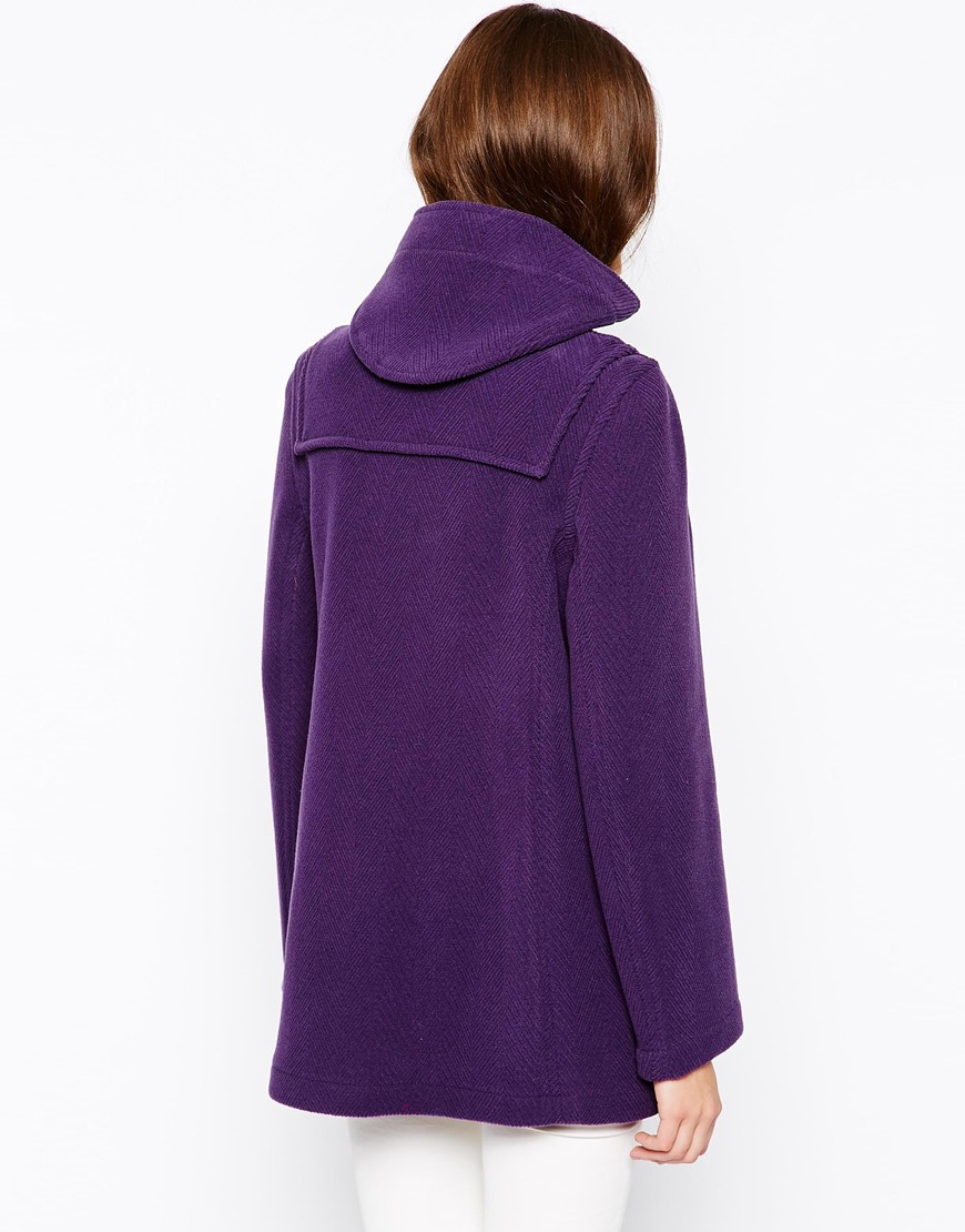 purple duffle coat
