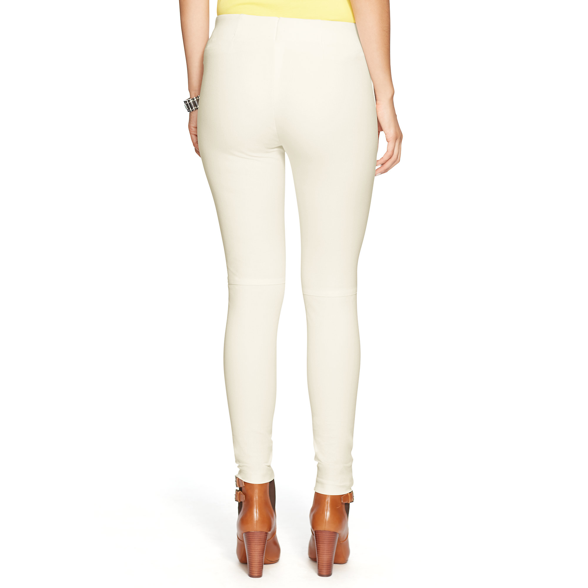 Ralph Lauren Stretch Cotton Skinny Pant in Natural - Lyst