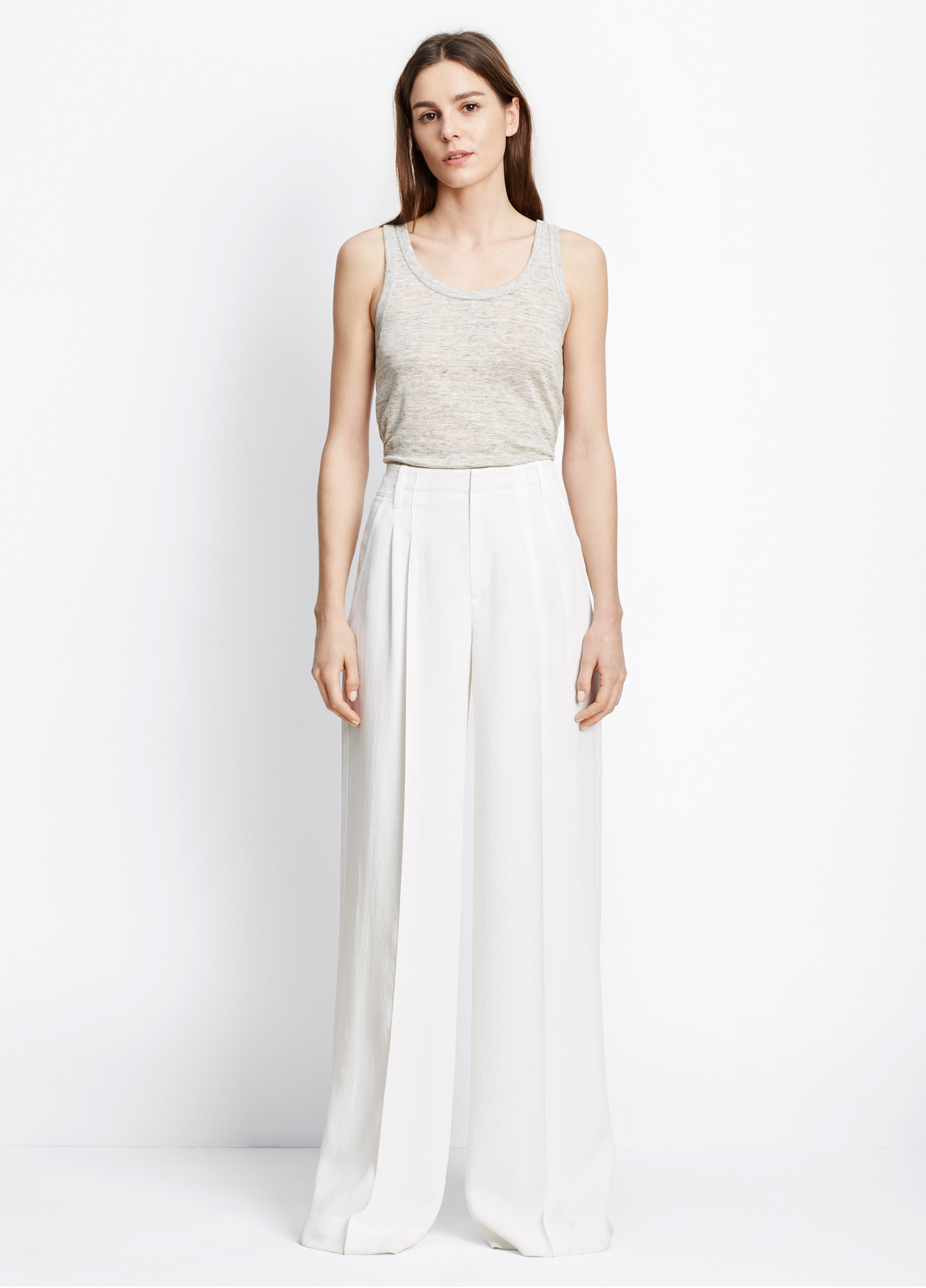off white wide leg pants
