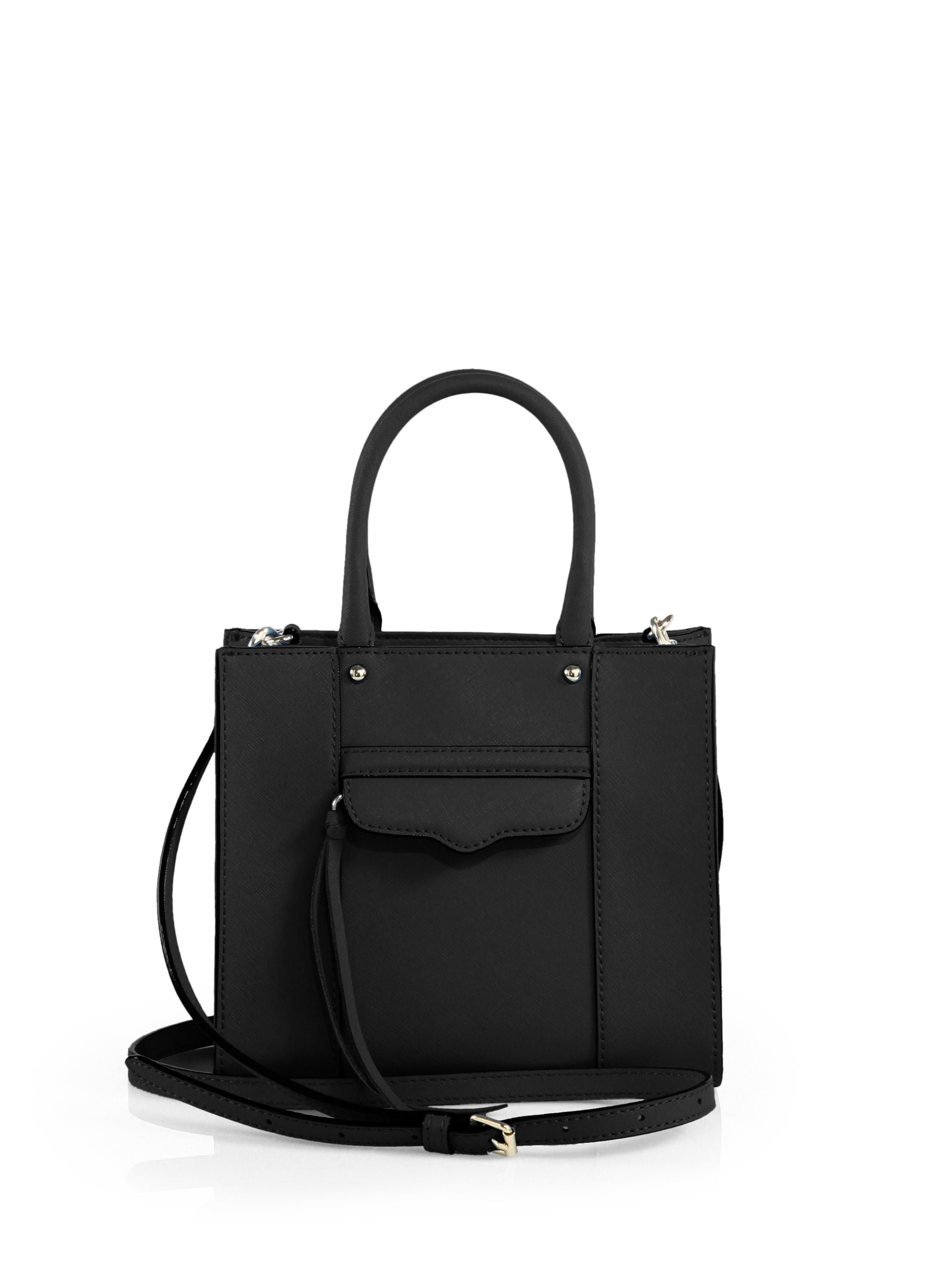 Rebecca minkoff Mini M.A.B Leather CrossBody Tote in Black Lyst