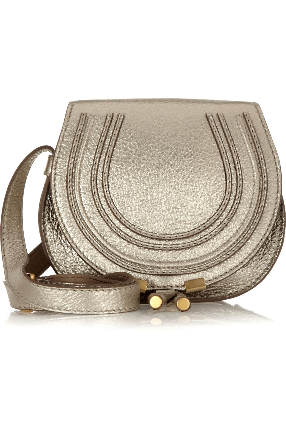Chlo The Marcie Mini Metallic Texturedleather Shoulder Bag in ...