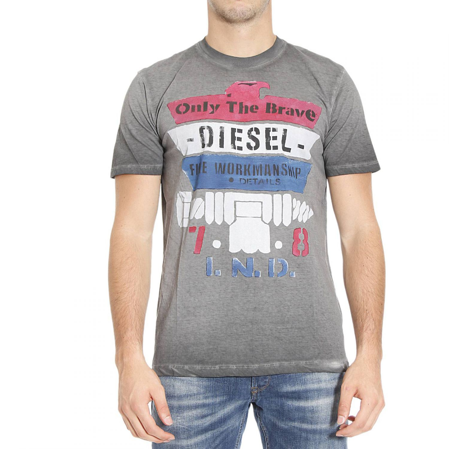 Lyst - Diesel T-shirt in Gray for Men