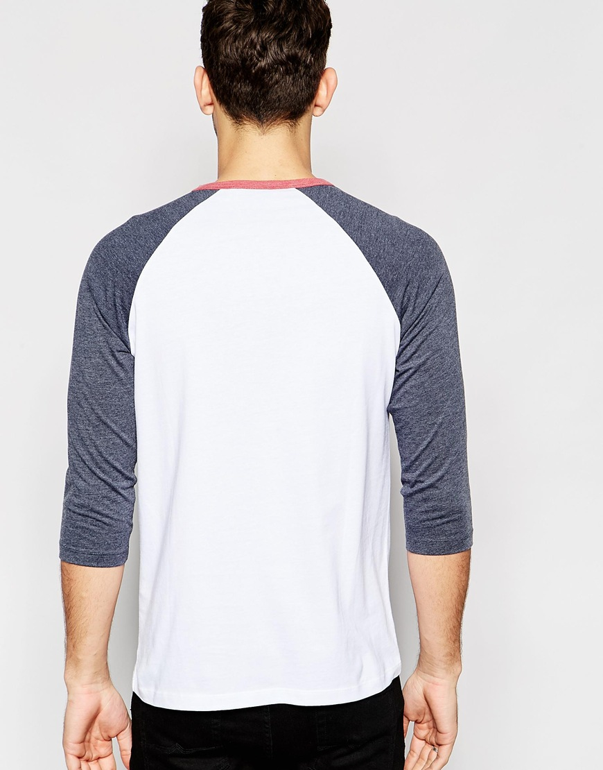 Download ASOS Cotton 3/4 Sleeve T-shirt With Contrast Raglan ...