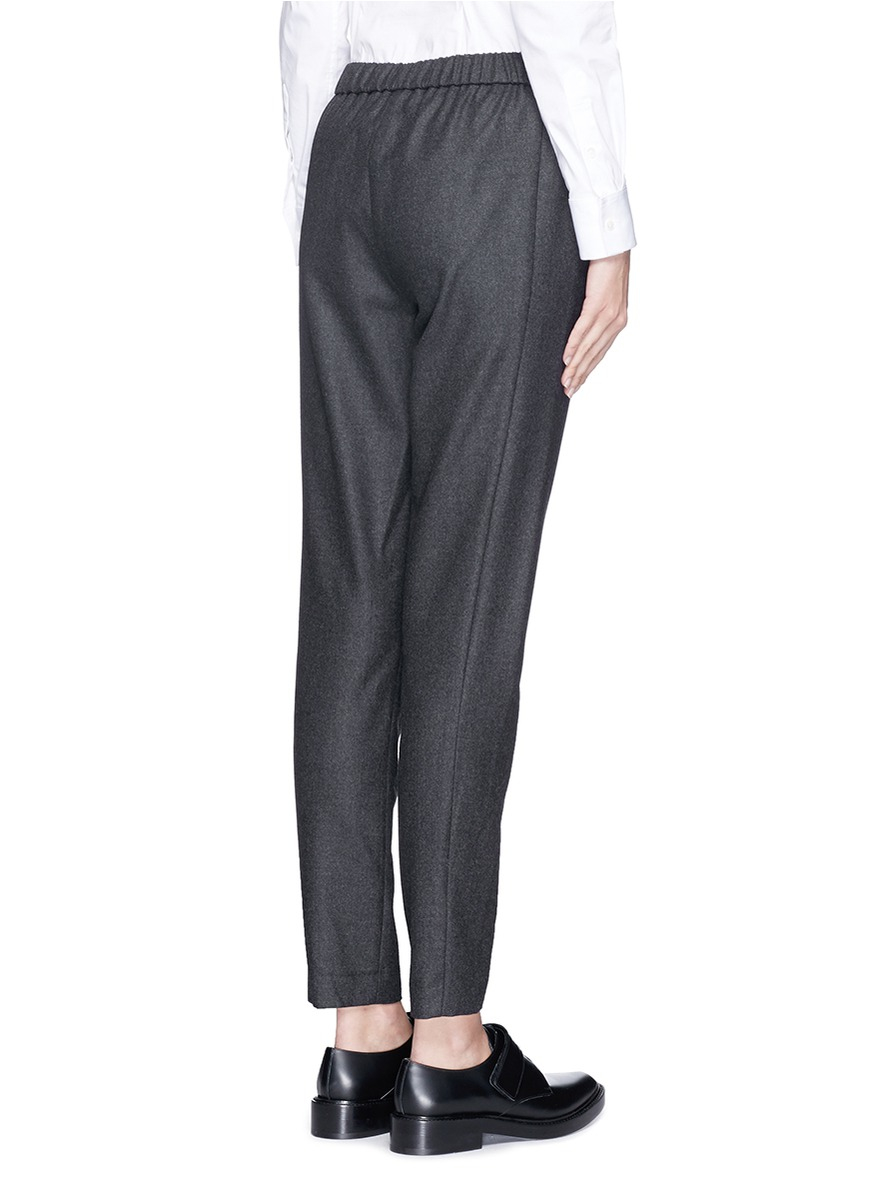 Theory 'thorene' Elastic Waist Wool Pants in Grey (Gray) Lyst