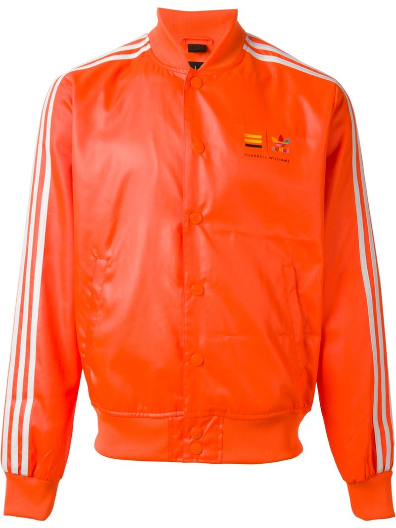 adidas Track Bomber Jacket in Orange for Men | Lyst