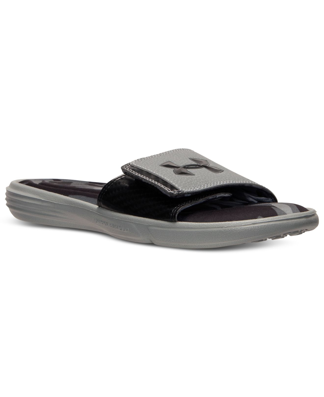 camo under armour flip flops