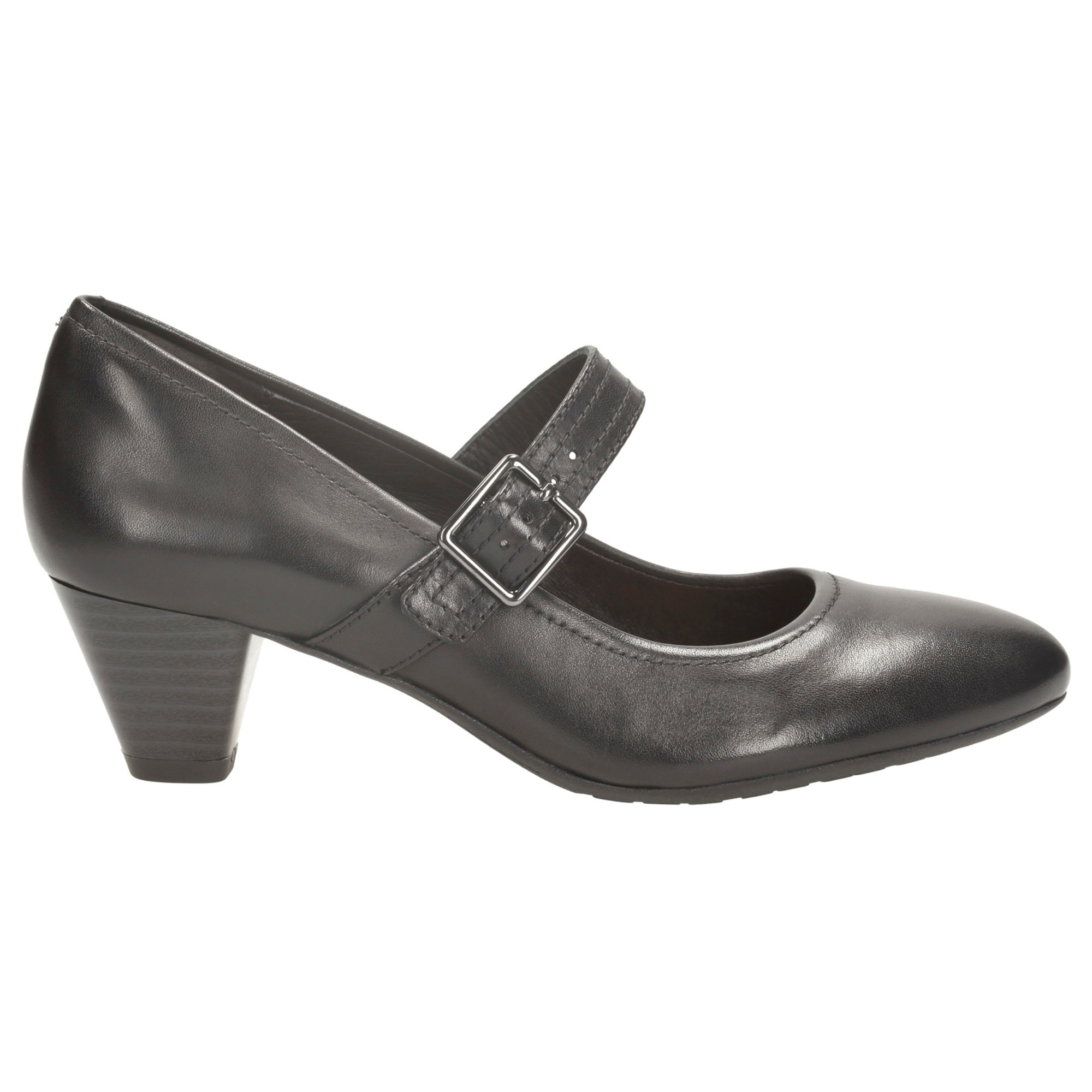 Clarks Denny Date Leather Mary Jane Court Shoes in Black Clarks Denny Date Leather Mary Jane Court Shoes in Black