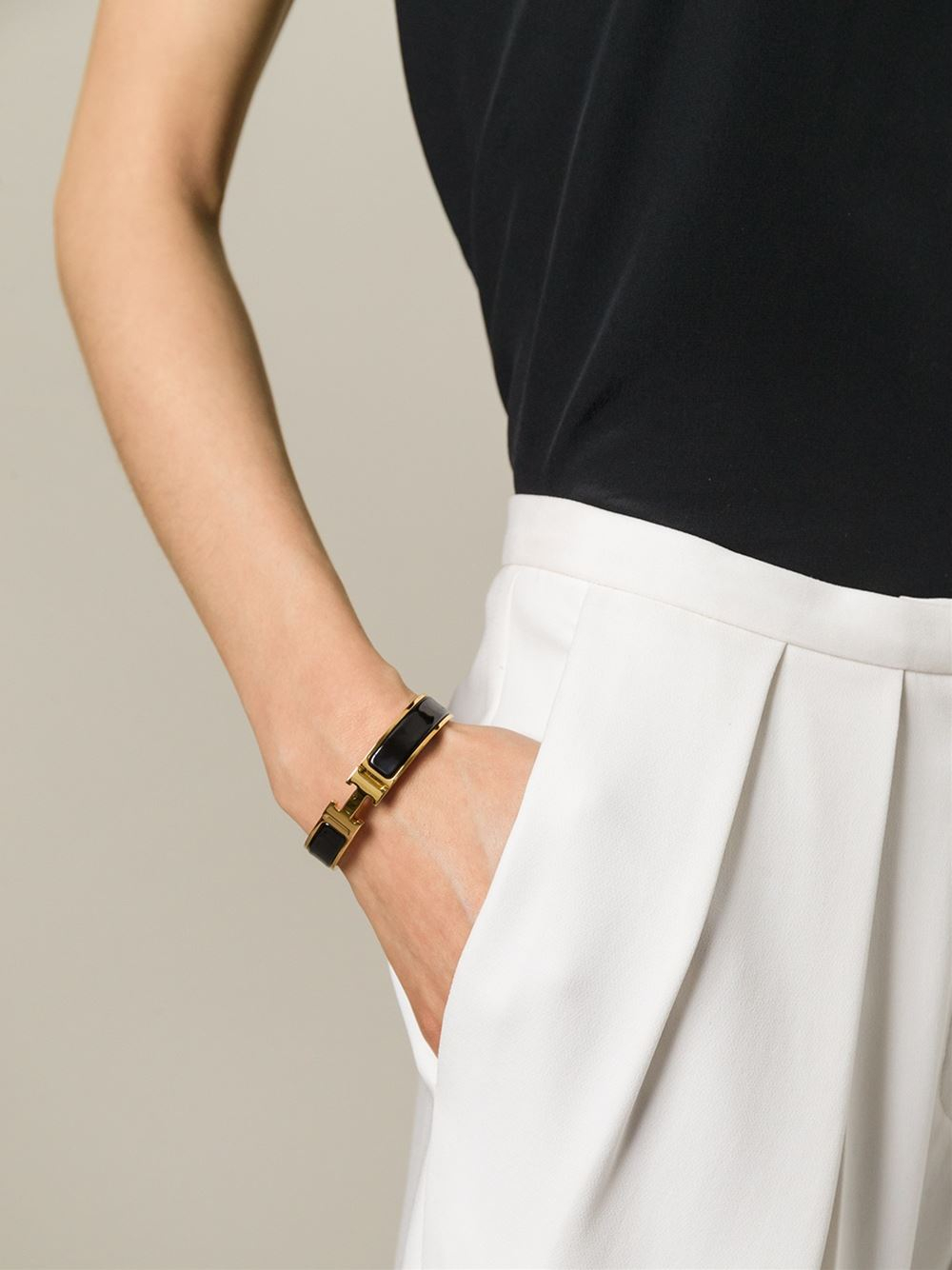 hermes black bangle